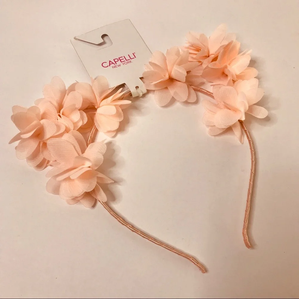 CAPELLI NEW YORK Floral Cat Ears Headband NEW